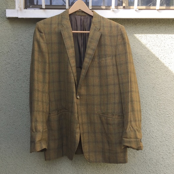 Vintage Brown/Tan/Olive Plaid Sportcoat - Picture 2 of 16